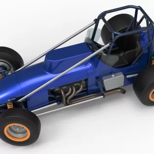 Dirt Silver Crown Champ car while turning Scale 1:25 - Model thumbnail 4