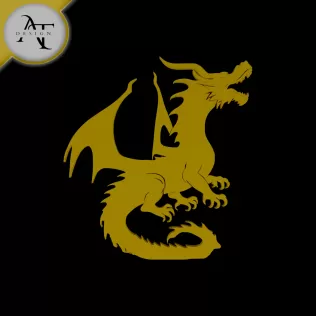 Dragon - Silhouette - 2D Wall Art Decor