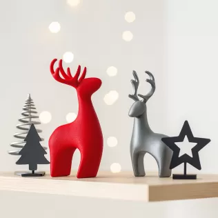 Modern Deer Set: 2 pcs. | Christmas Reindeer Figurines - Model thumbnail 5