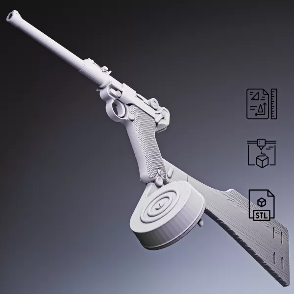 Artillery Luger Pistol #RoZ - Model preview 8