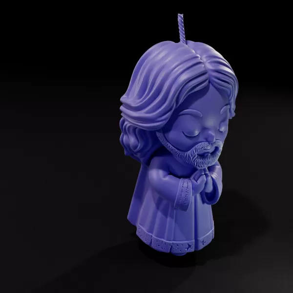 Chibi Praying Jesus - 3D Printable Candle & Decor Model - Model preview 3