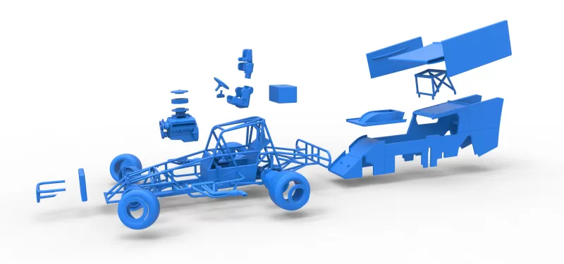 Southern Wing Modified Stock car while turning Scale 1:25 - Model preview 25