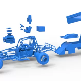 Southern Wing Modified Stock car while turning Scale 1:25 - Model thumbnail 25