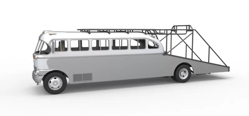 Vintage Transporter truck for Race car Version 8 Scale 1:25 - Model preview 8