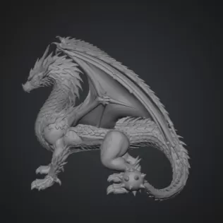 Azure Royal War Dragon STL File for 3D Print - Model thumbnail 12