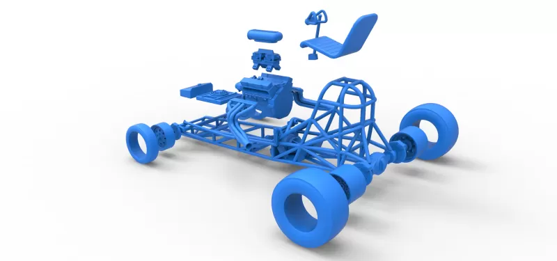 Vintage Front engine dragster Base Version 4 Scale 1:25 - Model preview 24