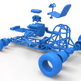 Vintage Front engine dragster Base Version 4 Scale 1:25 - Model thumbnail 24