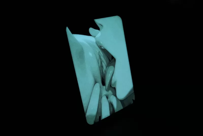 TONGUE PLAY GLOW (HueForge NSFW) 155x230mm - Model preview 8