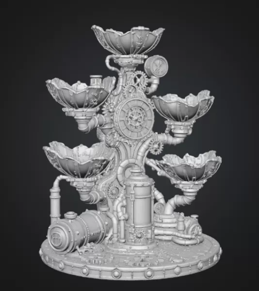 Steampunk Clockwork Bowl Organizer STL File for 3D Print - Model preview 17