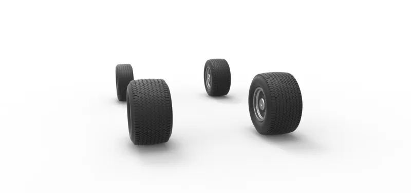 Wheel set of Northeast Dirt Modified stock car V5 Scale 1:25 - Model preview 9