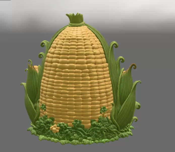 Corn Cottage STL File for 3D Print - Model preview 6