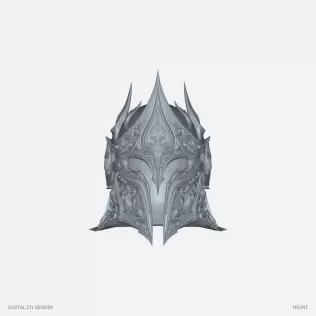 Ornate Spiked Crown Helmet Miniature - 100 mm STL - Model thumbnail 2