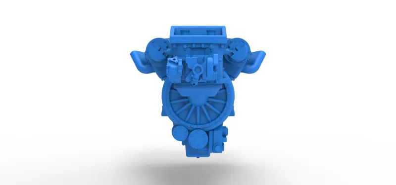 Engine V12 of Vintage Dragster Version 2 Scale 1:25 - Model preview 5