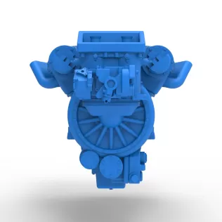 Engine V12 of Vintage Dragster Version 2 Scale 1:25 - Model thumbnail 5