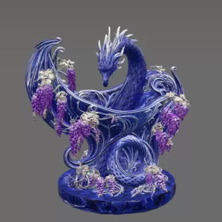 Midnight Wisteria Dragon Bowl STL File for 3D Print - Model thumbnail 9