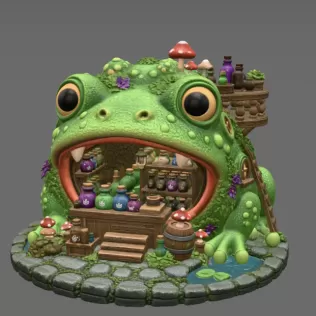 Frog Alchemist Apothecary STL File for 3D Print - Model thumbnail 4