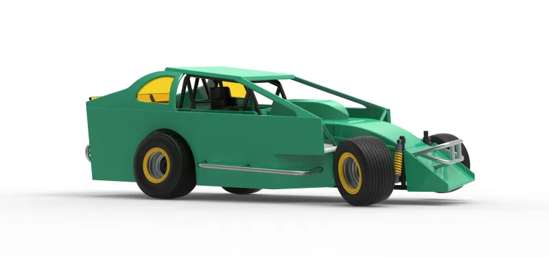 Northeast Dirt Modified stock car while turning V2 Scale 1:25 - Model preview 25
