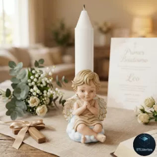 Praying Cherub Angel Candle 3D Printable Model