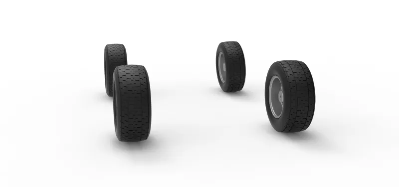 Wheel Set of Mod Lite Race car Version 2 Scale 1:25 - Model preview 7