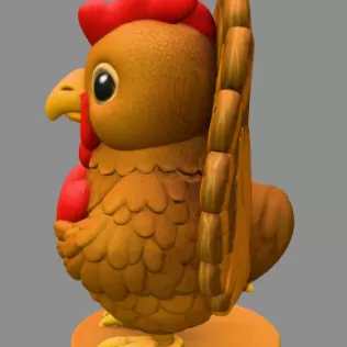 Cute Turkey with Heart – STL File for 3D Printing - Model thumbnail 4