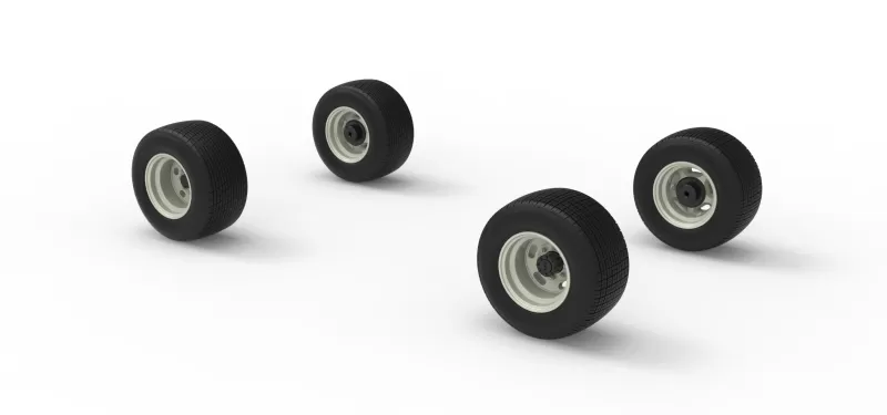 Wheel Set of Vintage Semi-Late Model Stock Car Scale 1:25 - Model preview 7