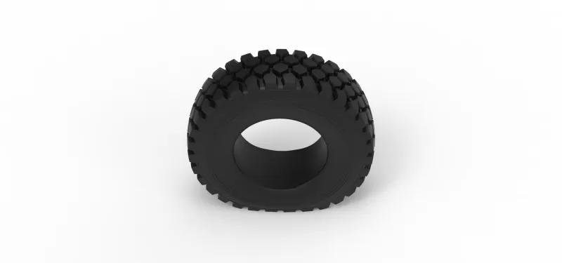 Offroad tire 75 deflated Scale 1:25 - Model preview 6