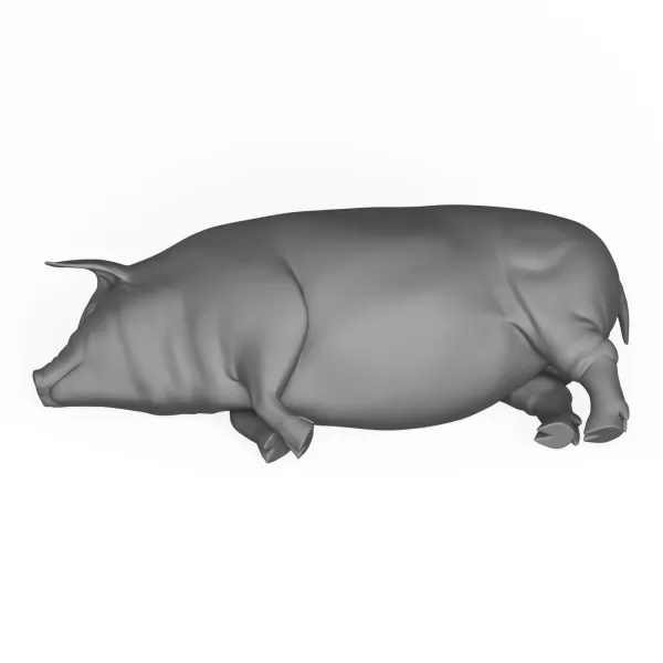 3D Printable Pig Sleeping Pose - Model preview 3