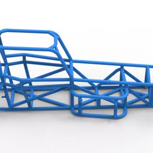 Frame of Vintage Supermodified stock car Version 3 Scale 1:25 - Model thumbnail 15