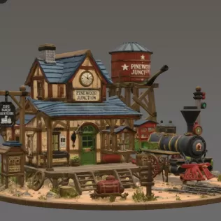 Pinewood Junction Railway Station STL File for 3D Print - Model thumbnail 8