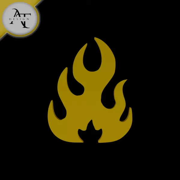 Simple Flame Symbol - 2D Art - Model preview 1