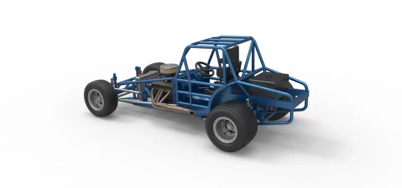 Vintage Dirt Modified stock car Base Scale 1:25 - Model preview 12