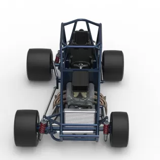 Sprint car Base Version 2 Scale 1:25 - Model thumbnail 8