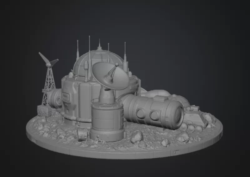 Mars Colony Command Base STL File for 3D Print - Model preview 14