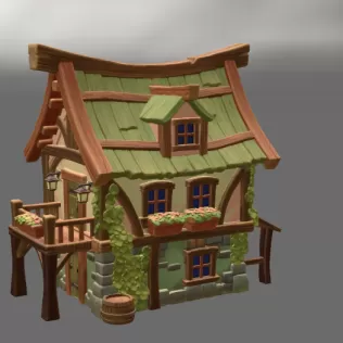 Enchanted Harvest Cottage STL File for 3D Print - Model thumbnail 6