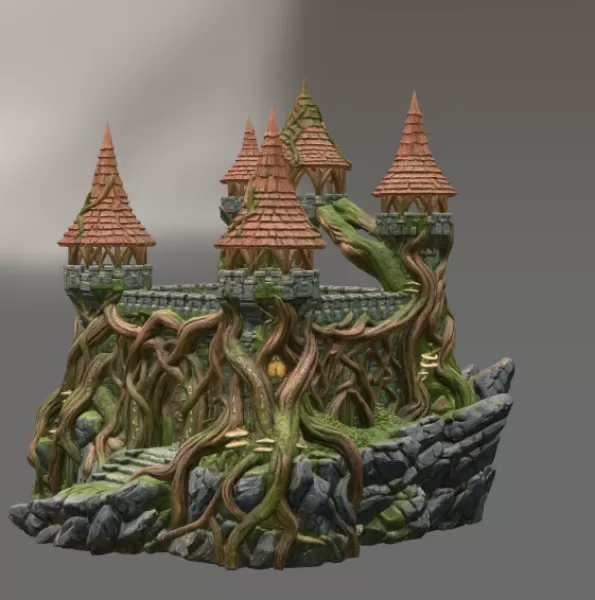 Enchanted Thornwood Fortress STL File for 3D Print - Model preview 4