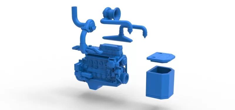 Engine of Pro Stock Pulling Tractor Scale 1:25 - Model preview 23