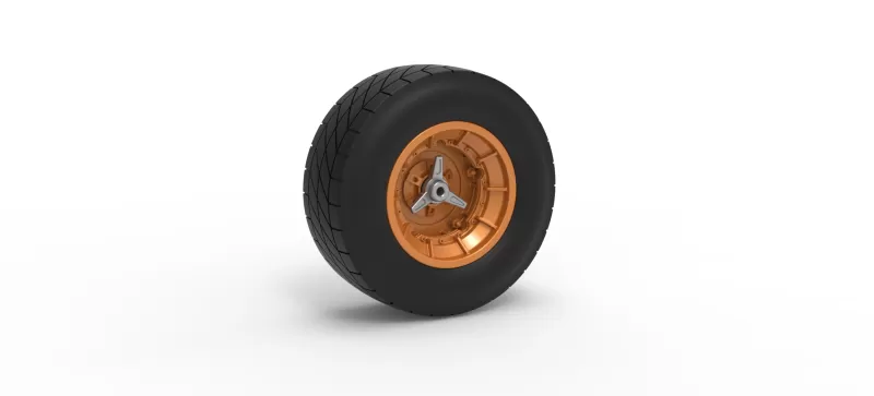 Wheel of Vintage Dirt race car V7 Scale 1:25 - Model preview 1