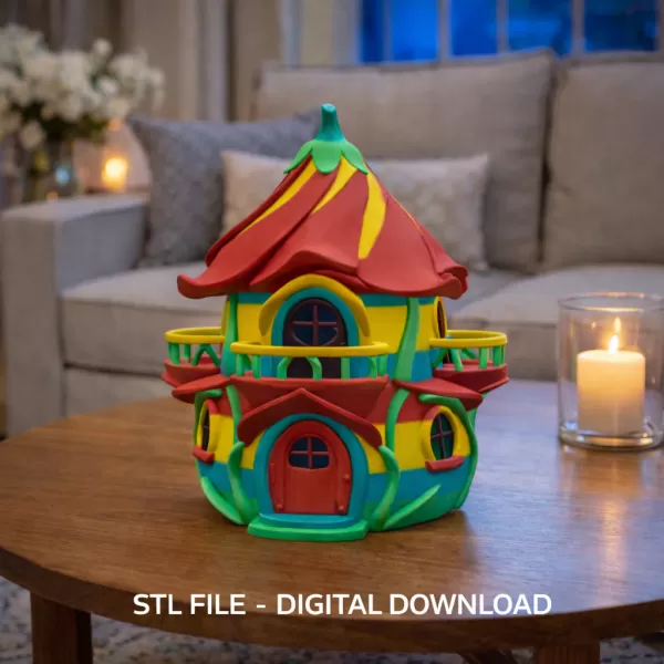 Colorful Fantasy Fairy House - STL File 3D Printable - Model preview 1