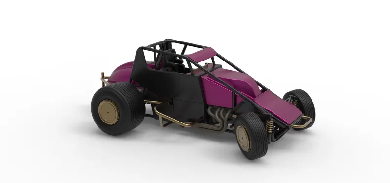 Dirt Silver Crown Car while turning Scale 1:25 - Model preview 24
