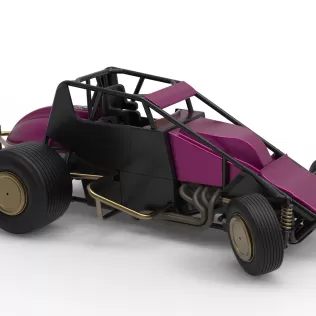 Dirt Silver Crown Car while turning Scale 1:25 - Model thumbnail 24