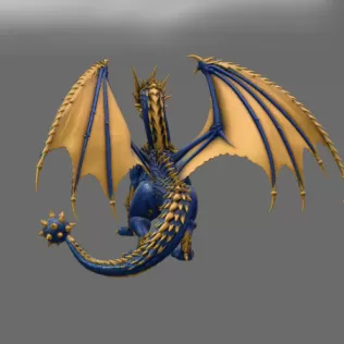 Azure Royal War Dragon STL File for 3D Print - Model thumbnail 8
