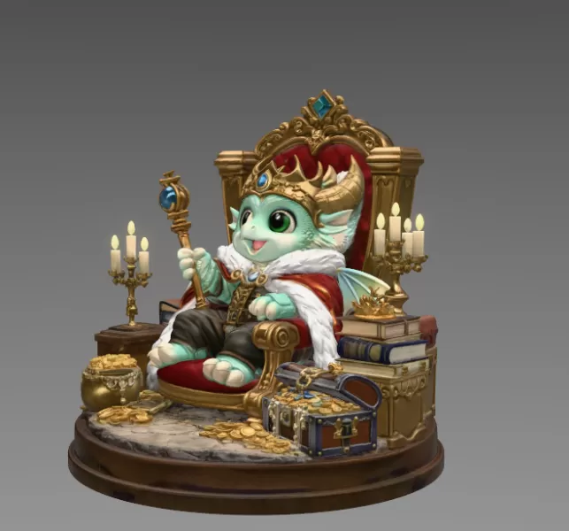 Dragon King STL File for 3D Print - Model preview 4