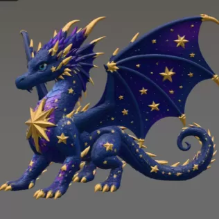 Celestial Star Dragon STL File for 3D Print - Model thumbnail 4