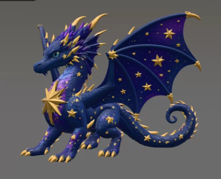 Celestial Star Dragon STL File for 3D Print - Model preview 4