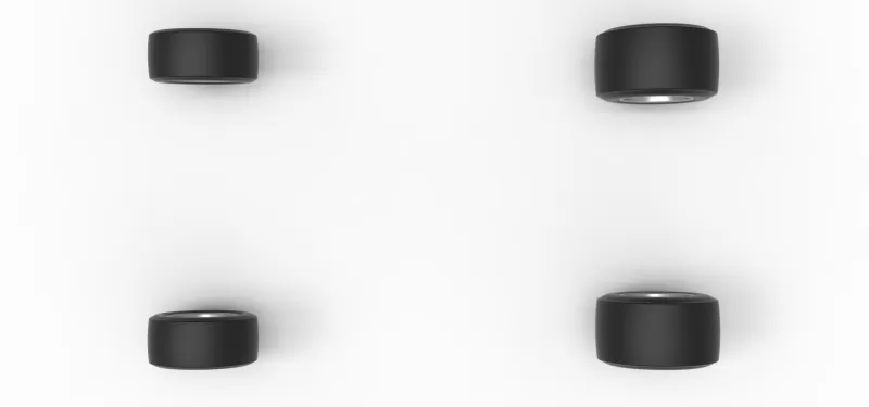 Wheel Set of Experimental Pavement Silver Crown Car Scale 1:25 - Model preview 6