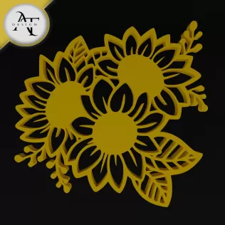 Sunflowers - Silhouette - 2D Wall Art Decor