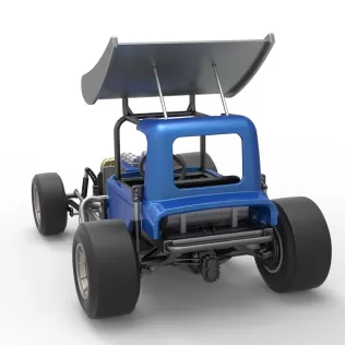 Vintage Winged Supermodified stock car Version 2 Scale 1:25 - Model thumbnail 14