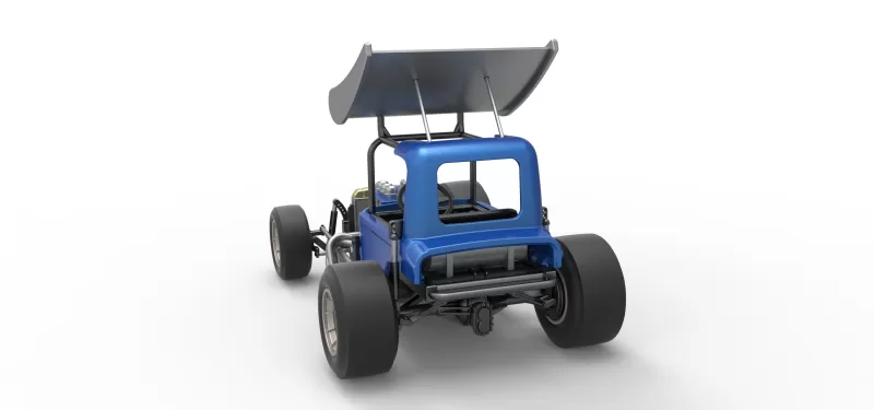 Vintage Winged Supermodified stock car Version 2 Scale 1:25 - Model preview 14