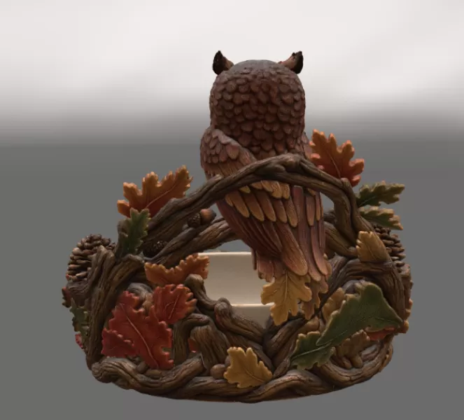 Autumn Owl Bowl Organizer STL File for 3D Print - Model preview 10