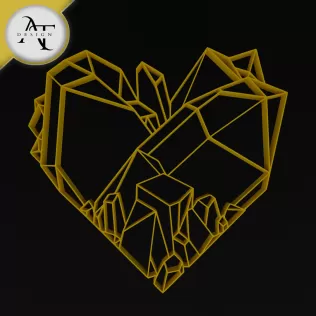 Crystal Heart - Geometric - 2D Wall Art Decor